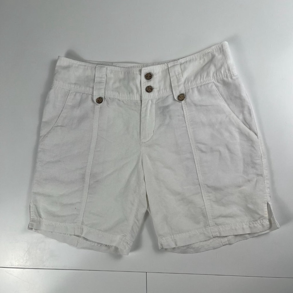 Columbia women short Linen blend white size 10 - Picture 3 of 10